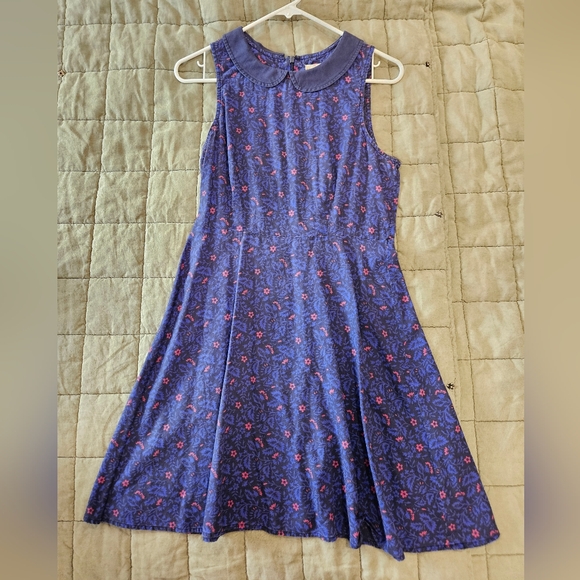 Floral Sleeveless Dress with Peter Pan Collar - Picture 1 of 5